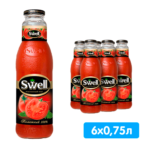 Томатный сок Swell / Свелл 0.75 литра, 6 шт. в уп.