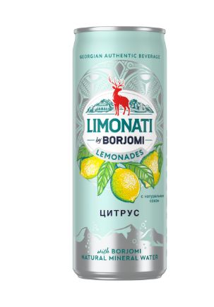 Напиток Borjomi Limonati Цитрус, газированный, Жб, 330мл x 12 шт