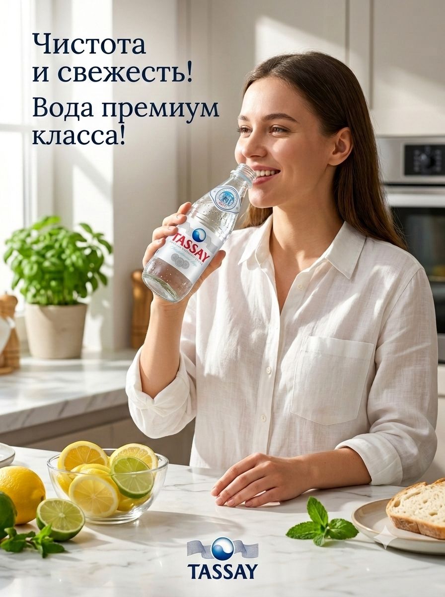 Вода Tassay 0.25 литра, без газа, стекло, (упаковка 12 шт)