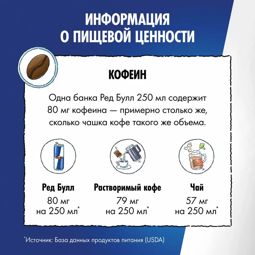 Энергетический напиток Red Bull / Ред Булл 0.25 литра, ж/б, 24 шт. в уп.