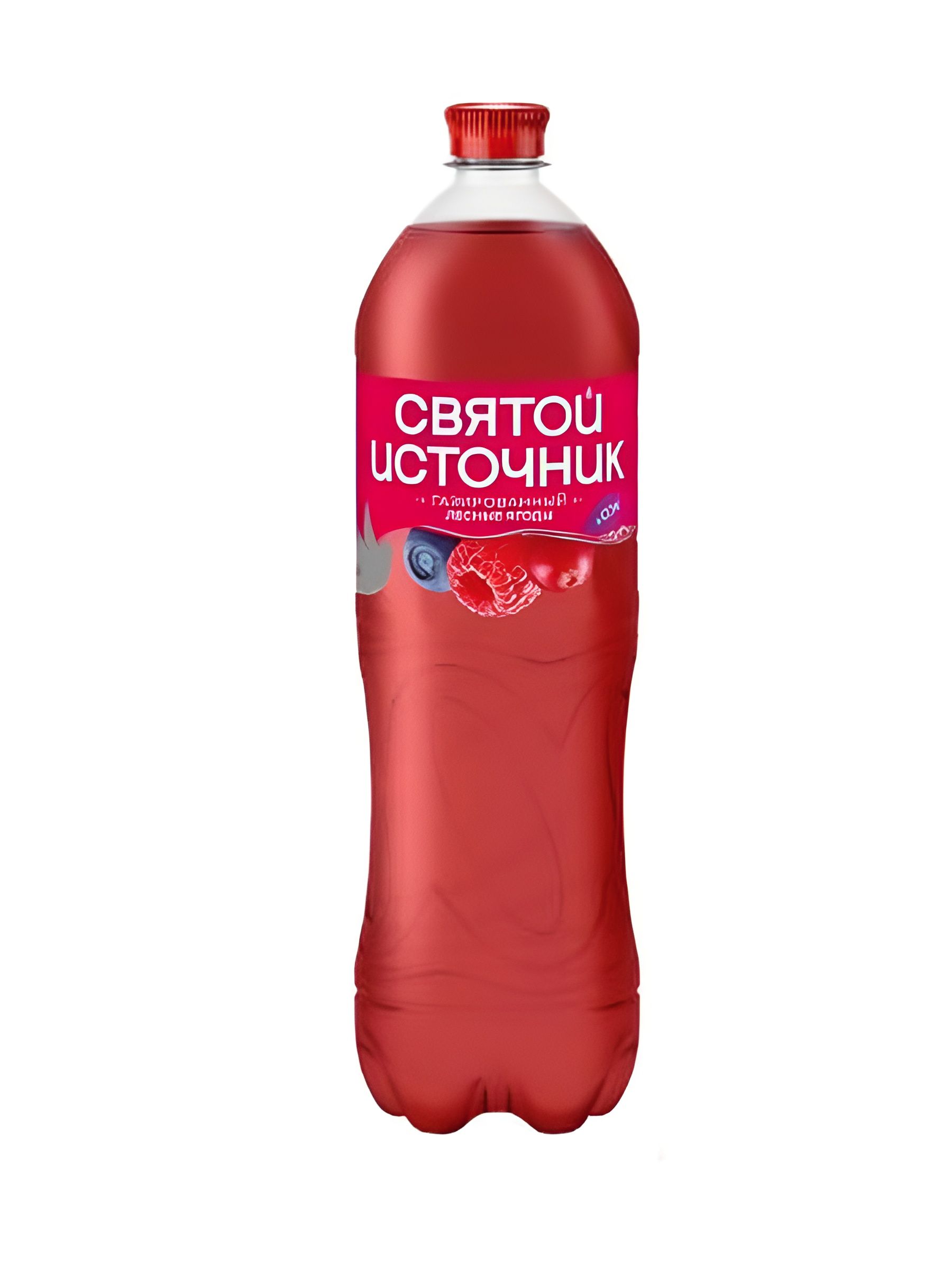 Вода Святой Источник с соком лесные ягоды газированная. Упаковка 1л х 12 шт.