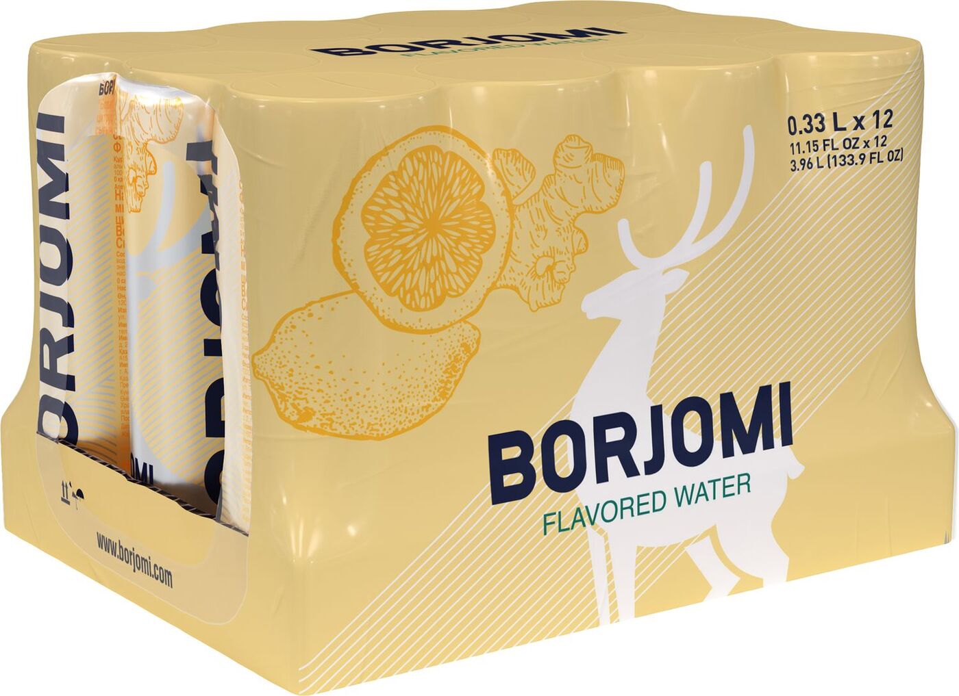 Вода минеральная Borjomi Цитрус-Имбирь в ж/б, 12 шт х 0,33 л