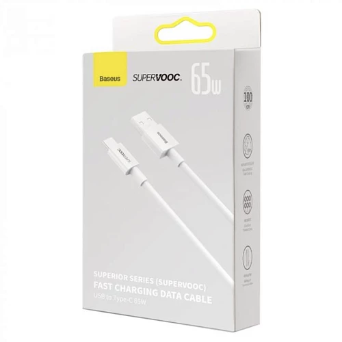 Кабель Baseus Superior Series (SUPERVOOC) Fast Charging Data Cable USB to Type-C 65W 1m (Белый)