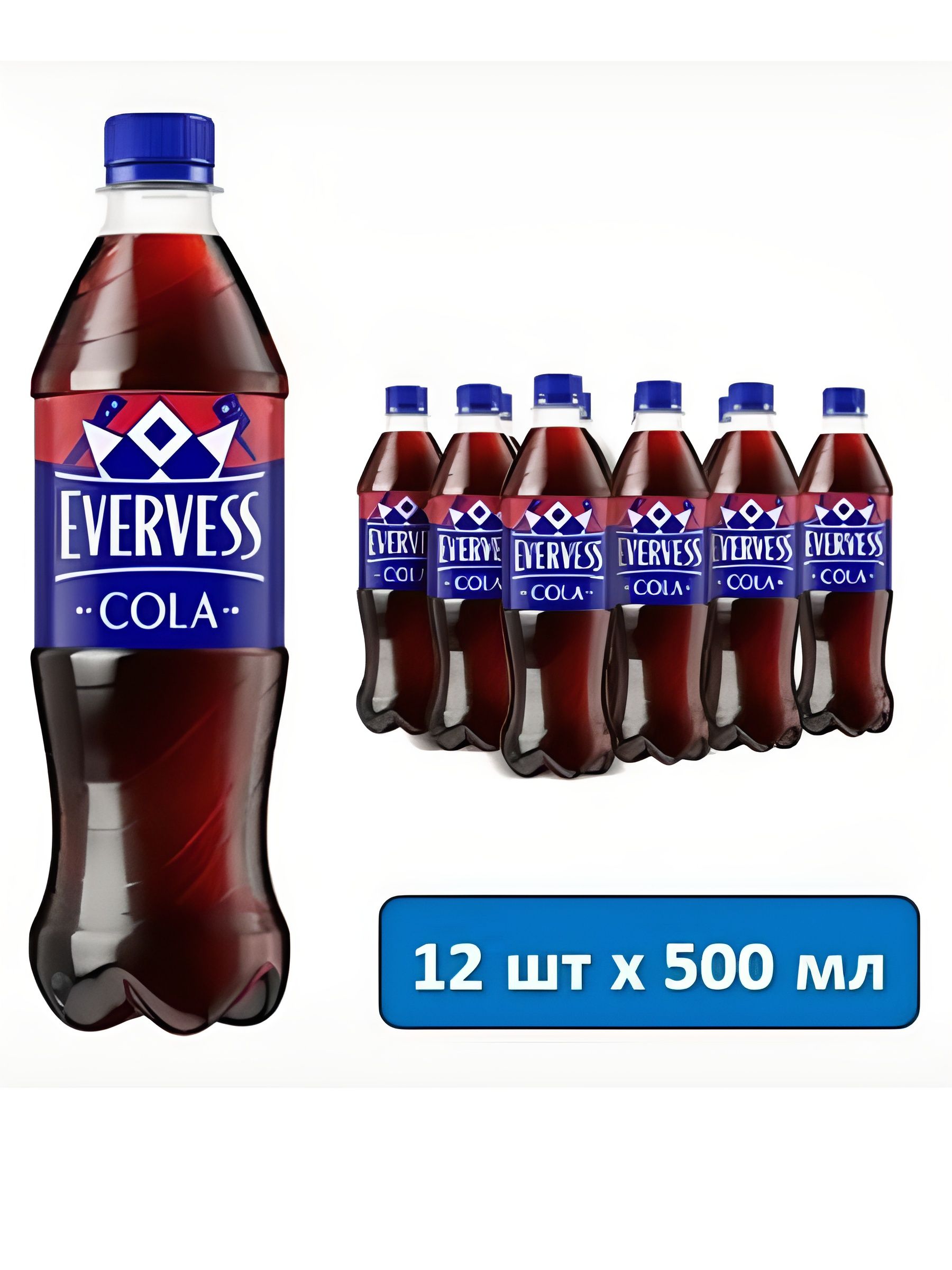 Напиток Evervess газированный, Cola без сахара, 0,5л. ПЭТ. Упаковка 12 шт.