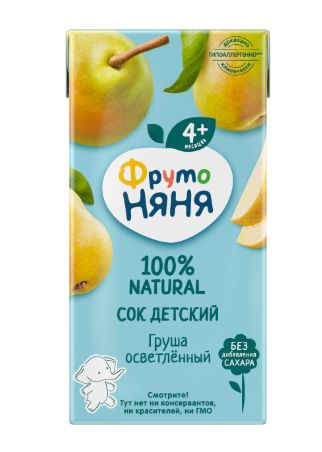 Сок детский ФрутоНяня Груша с 4 месяцев, 200мл (Упаковка 18 шт)
