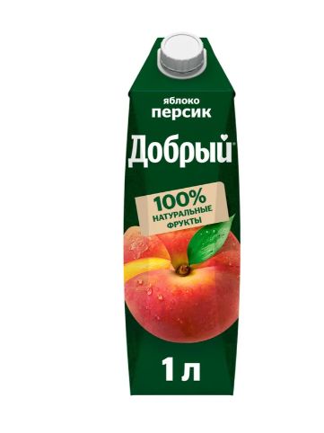 Нектар Добрый Персик-Яблоко,1 л. Упаковка 12 шт.