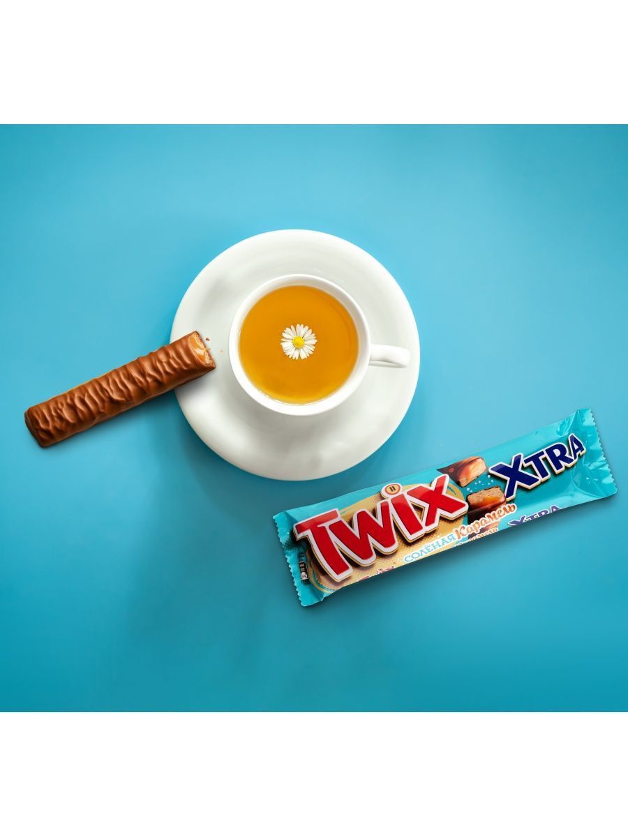 Батончик шоколадный Twix Xtra Cоленая карамель, 82г. Упаковка 24 шт.