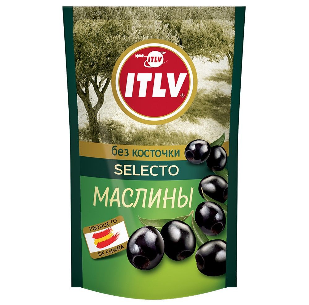 Маслины ITLV черные без косточки, 170г х 12шт.