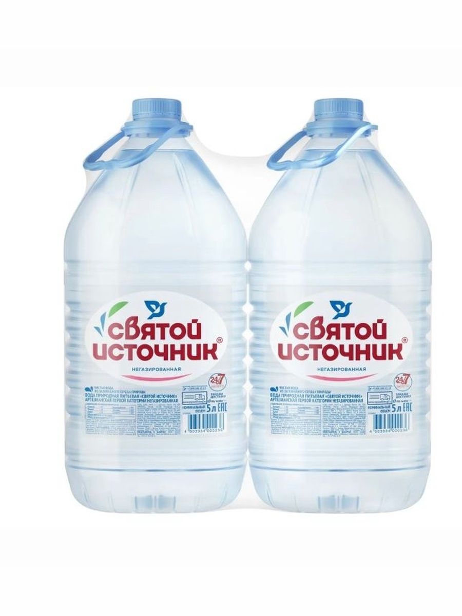 Вода питьевая Святой Источник 5л негазированная. Упаковка 2 шт.