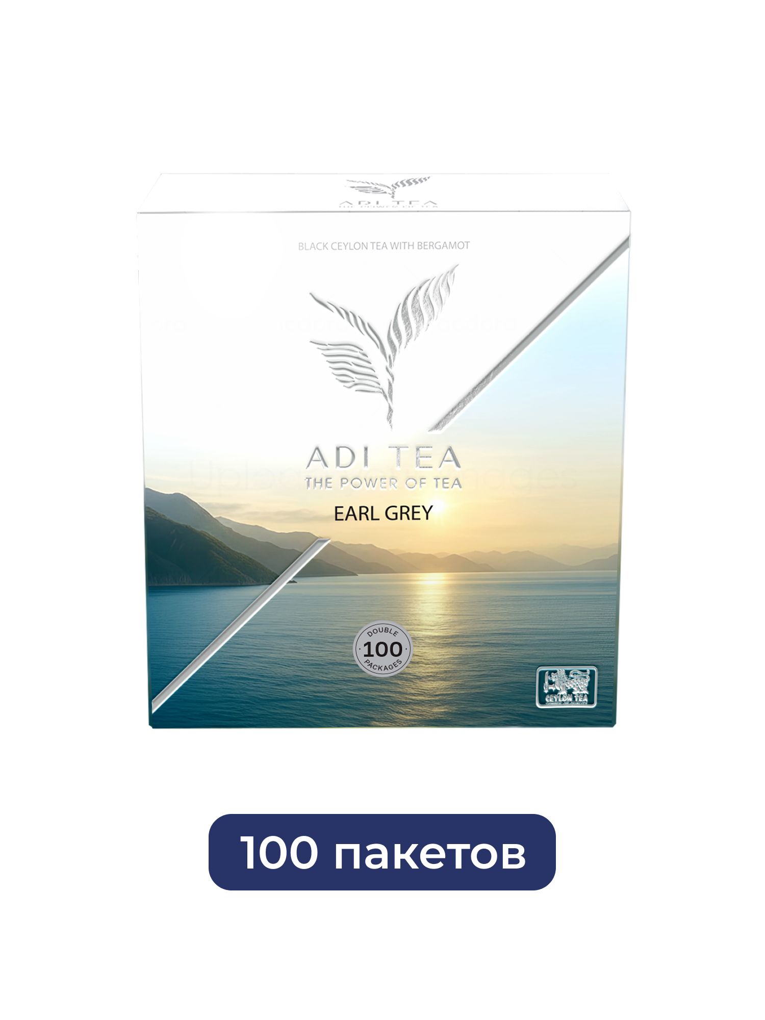 Чай черный пакетированный ADI TEA Earl Grey 100 пакетиков х 9шт.