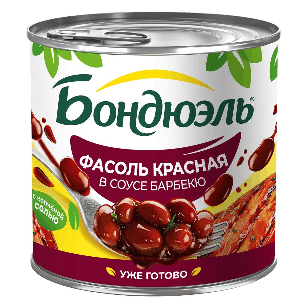 Фасоль Бондюэль красная в соусе барбекю, 400г х 12 шт.