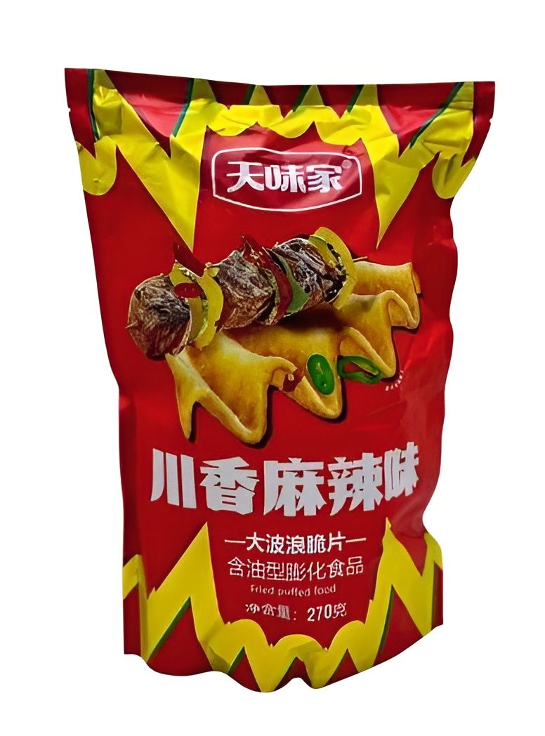 Чипсы Tianweijia рифленые со вкусом барбекю и перца, 270 г. 4 шт.