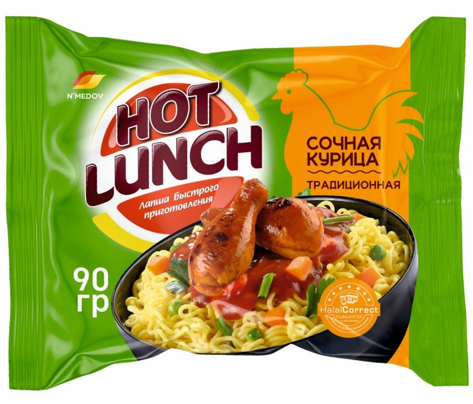 Лапша быстрого приготовления NMedov Hot Lunch курица, 90г х 24 шт.