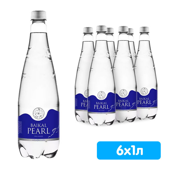 Вода Baikal Pearl / Жемчужина Байкала 1 литр, без газа, пэт, 6 шт. в уп.