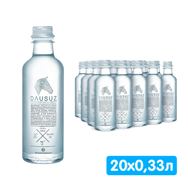 Вода Dausuz 0.33 литра, без газа, пэт, 20 шт. в уп.