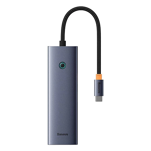 Хаб Baseus Flite Series 7-Port USB-C HUB Adapter (USB-C to 1xHDMI4K@30Hz + 2xUSB 3.0 + 1xPD +RJ45 + SD/TF3.0) (B00052805813-00) (Серебристый)