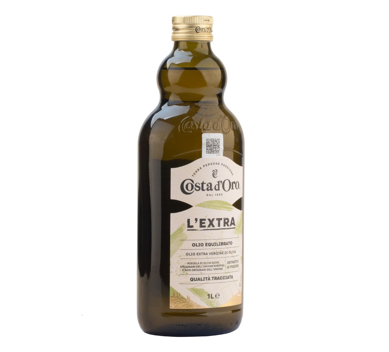 Масло оливковое Costa d'Oro L'Extra Extra Virgin нерафинированное, 1л х 12шт.