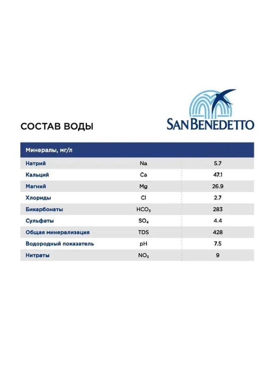 Вода "San Benedetto" 0,33 л *24 шт, газированная, пэт