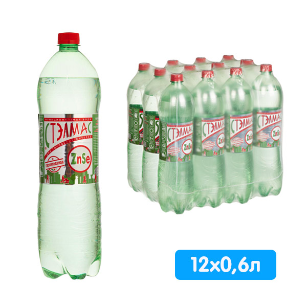 Вода Stelmas Zn Se I Cr 0.6 литра, газ, пэт, 12 шт. в уп.