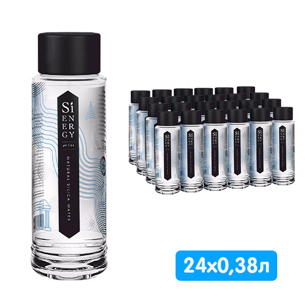 Кремниевая родниковая вода Sienergy / Сиэнерджи 0.38 литра, без газа, пэт, 24 шт. в уп.