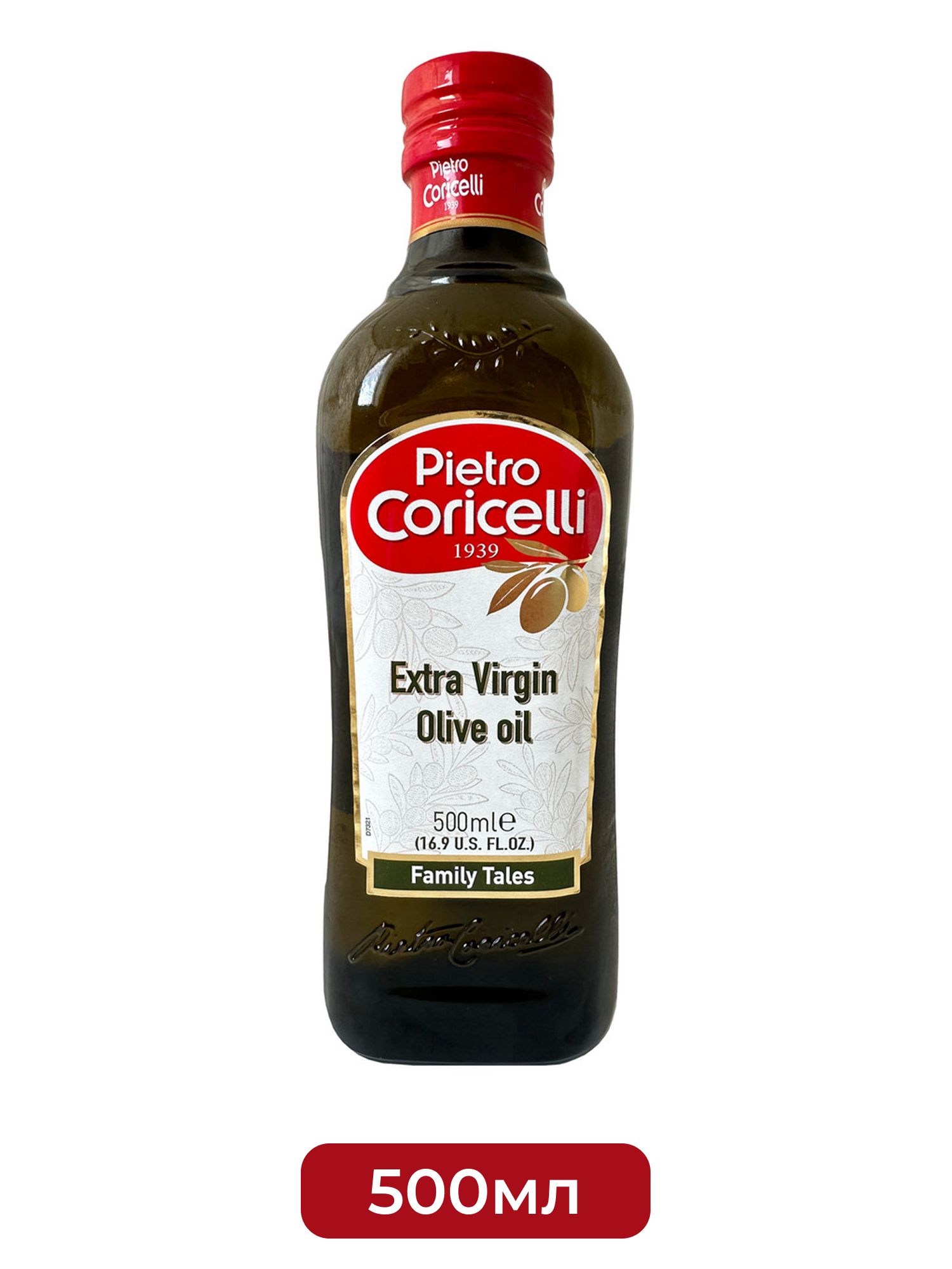 Масло оливковое Pietro Coricelli Extra Virgin нерафинированное, стекло, 500мл