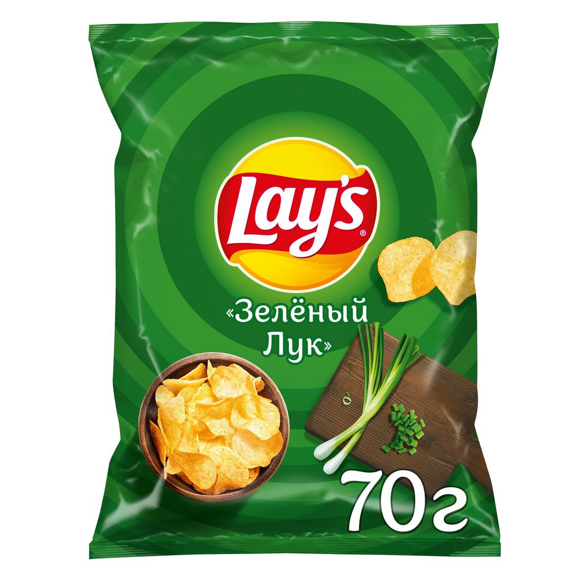 Чипсы Lay's Зеленый лук, 70г. Упаковка 25 шт. Набор 2 упаковки.