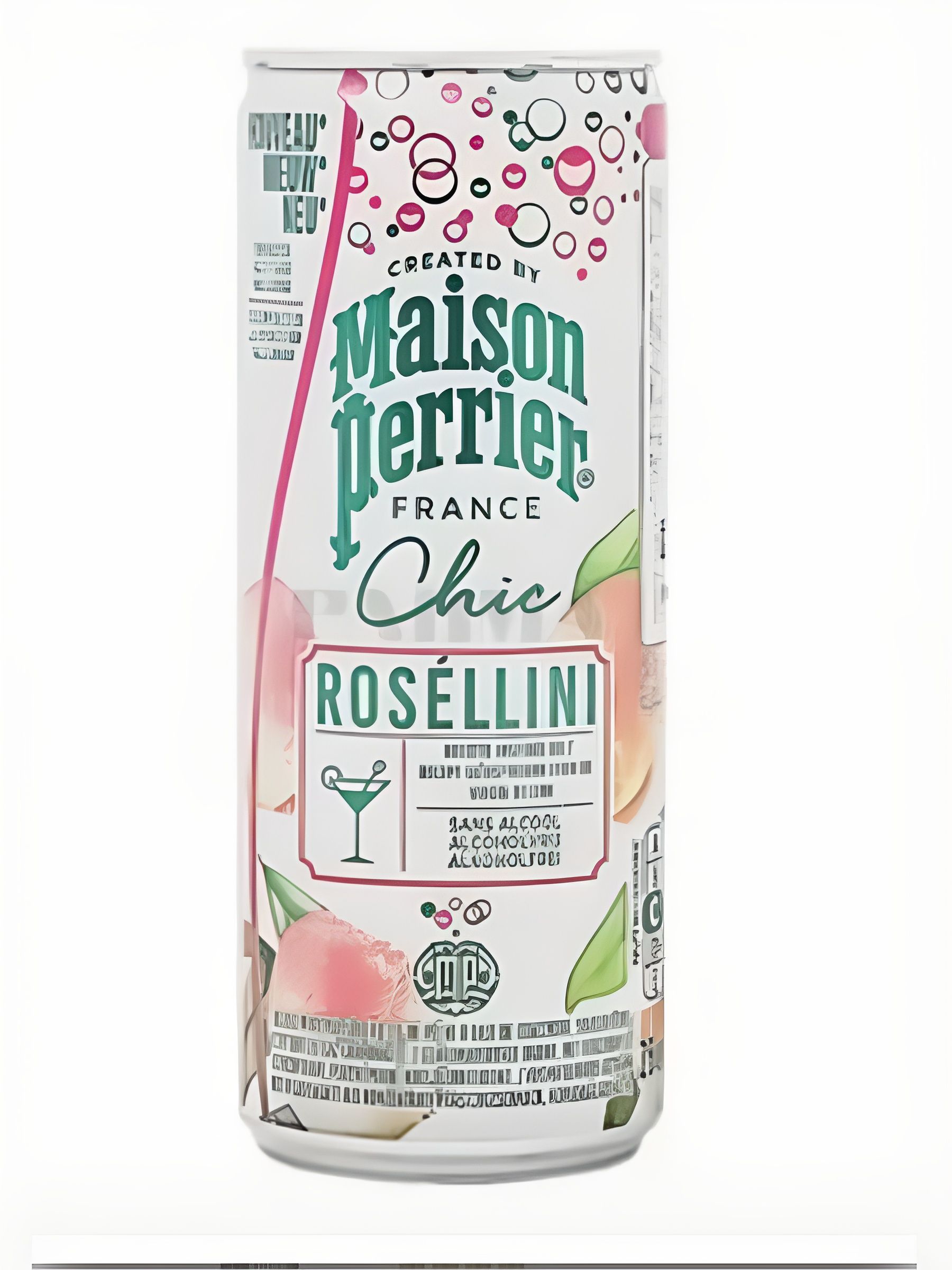 Напиток газированный Perrier Maison Chic Rosellini со вкусом персика, 24 шт по 0,25 л, ж/б