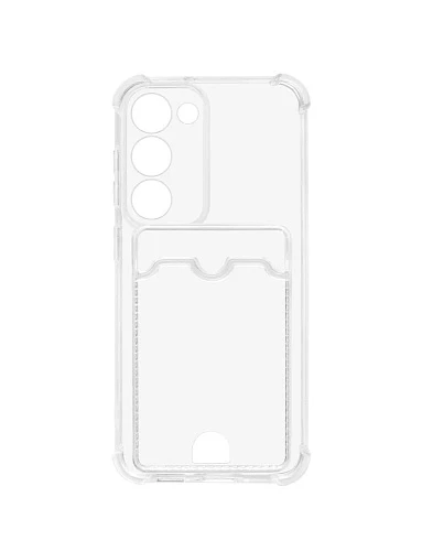Чехол силиконовый с картхолдером для Samsung S23 Plus (Прозрачный)