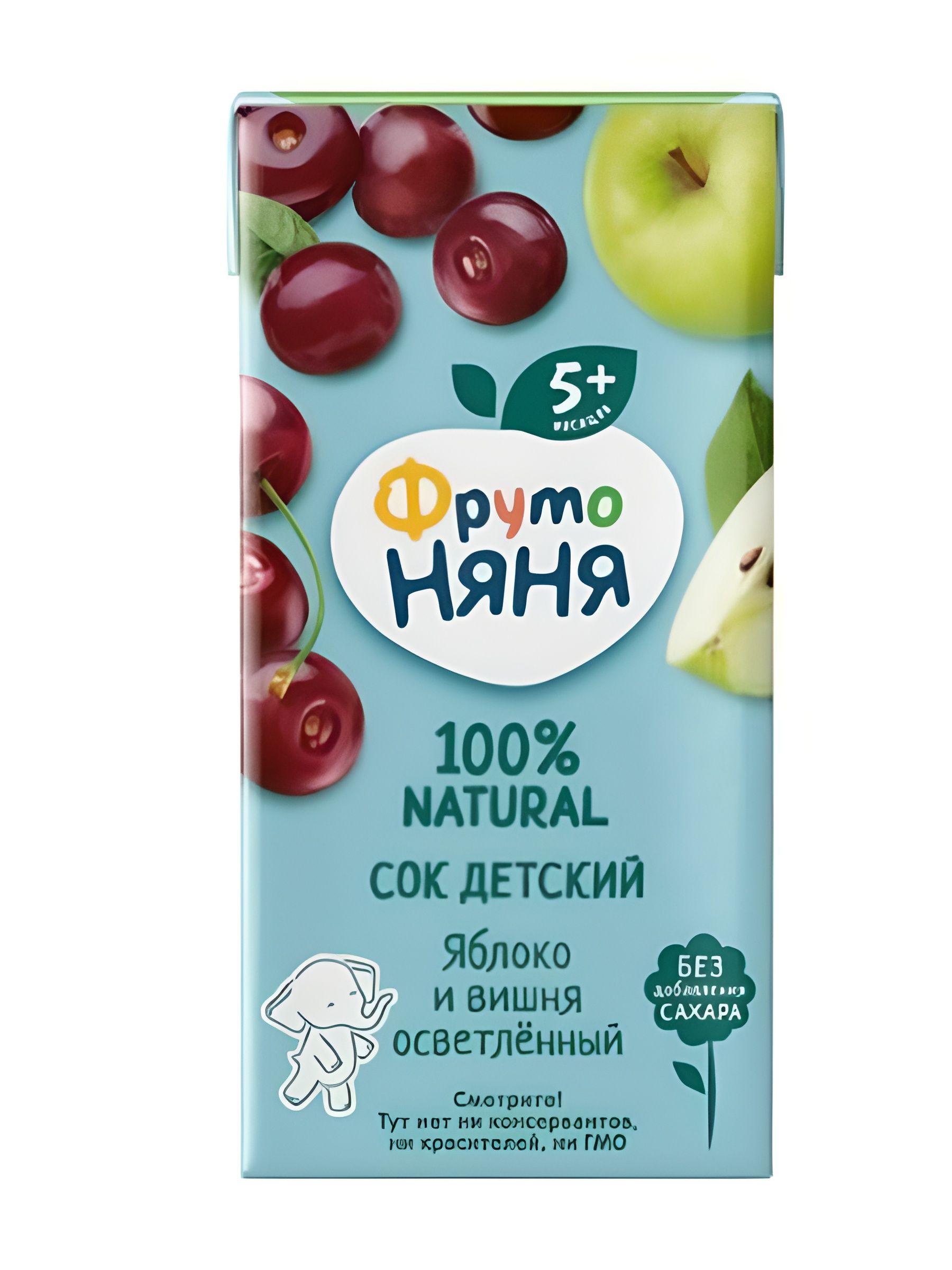 Сок детский ФрутоНяня Яблоко и Вишня, 200мл (Упаковка 18 шт)