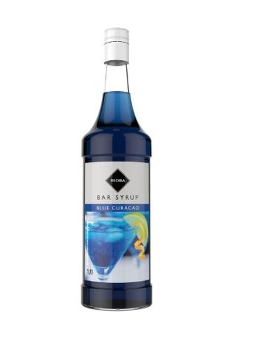 RIOBA Сироп Blue кюрасао, 1л. Стекло. Упаковка 6 шт.