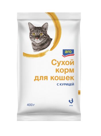 Сухой корм Aro с курицей для кошек 400 г