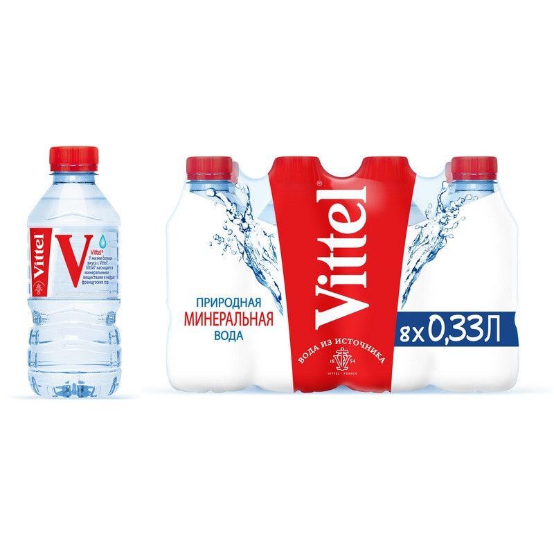 Вода Vittel / Виттель 0.33 литра, без газа, пэт, 24 шт. в уп.