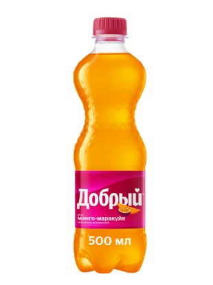 Напиток Добрый Манго-маракуйя газированный, 0,5 литр. ПЭТ. Упаковка 24 шт.