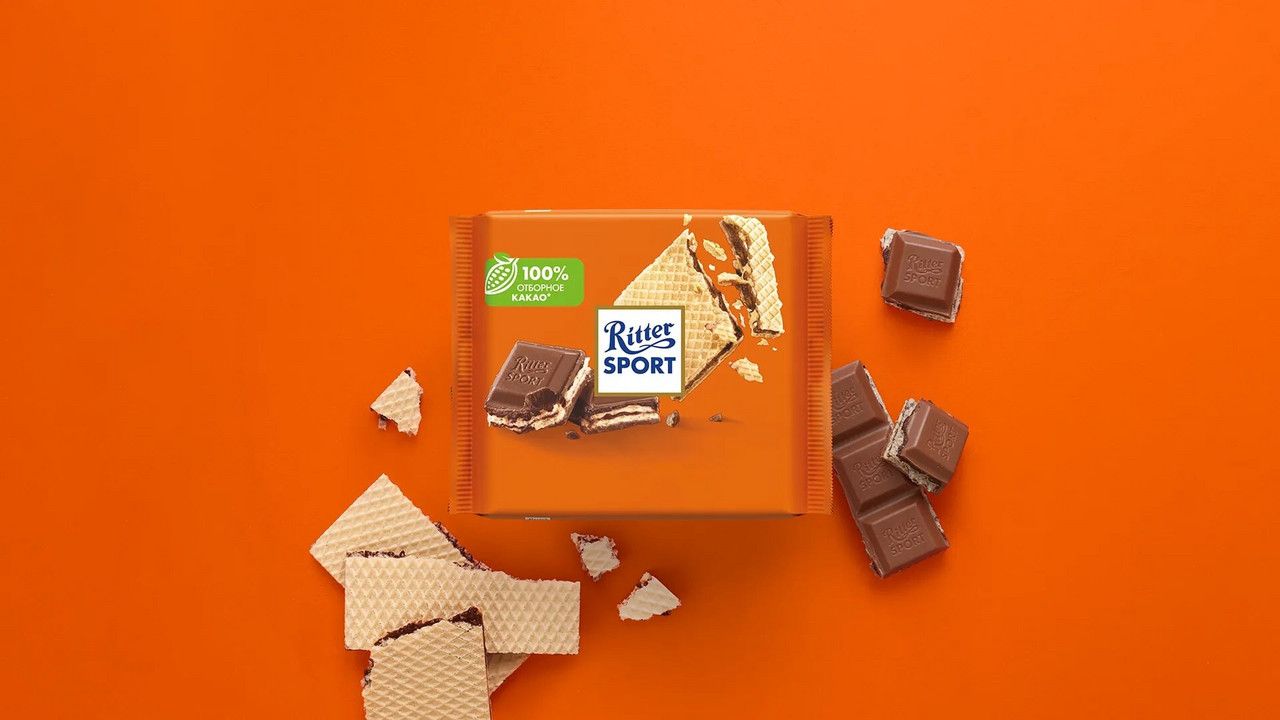 Шоколад Ritter Sport вафля-какао-мусс, 100г. Набор 10 шт.