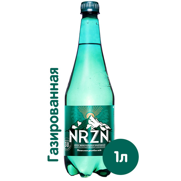 Вода NRZN 1 литр, газ, пэт, 6 шт. в уп.