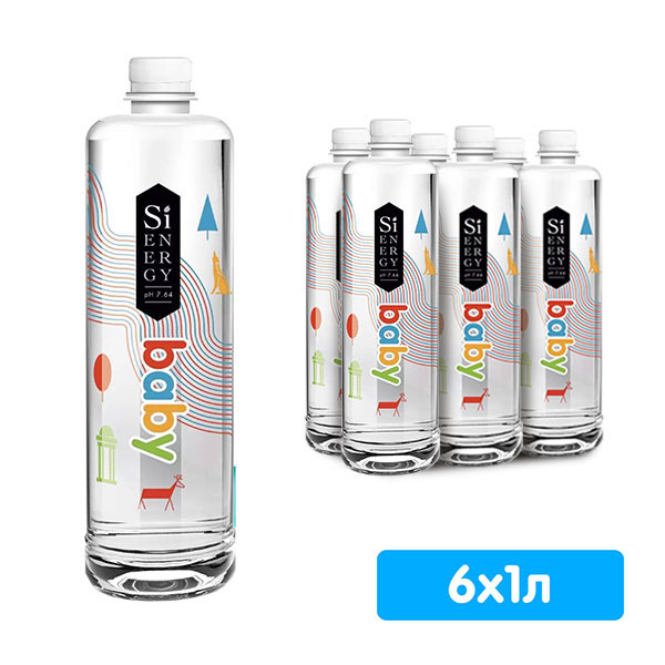 Вода Sienergy Baby для детей 0+ 1 литр, без газа, пэт, 6 шт. в уп.