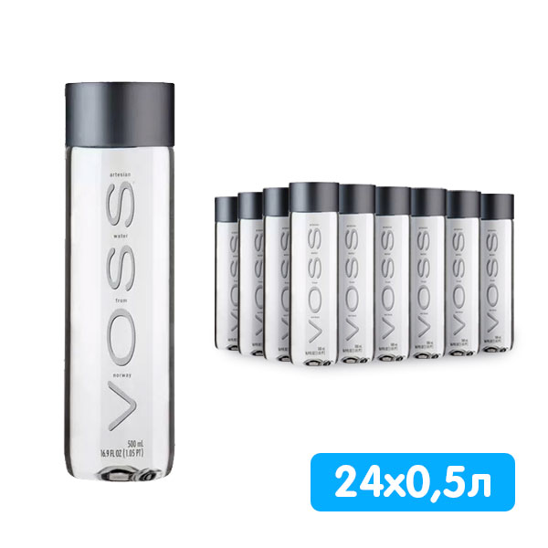 Вода Voss / Восс 0.5 литра, без газа, пэт, 24 шт. в уп.