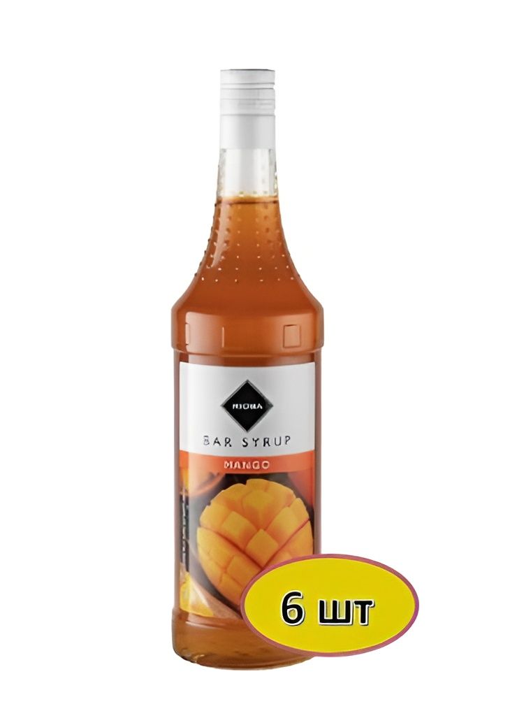 RIOBA Сироп манго, 1л. Стекло. Упаковка 6 шт.