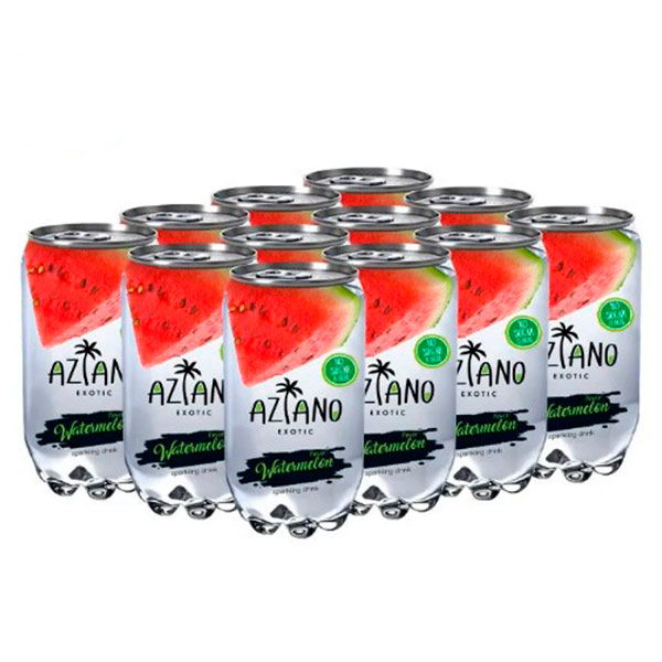 Напиток Aziano со вкусом Арбуза 0.35 литра, слабогазированный, пэт, 12 шт. в уп.