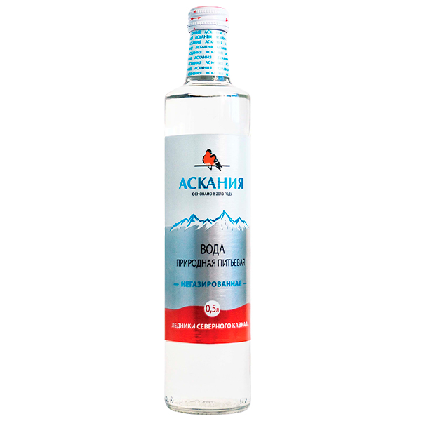 Вода Ascania 0.5 литра, без газа, стекло, 12 шт. в уп.