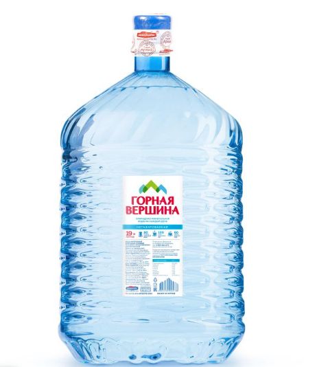 Вода питьевая Горная Вершина 19л негазированная (бутыль одноразовая 1 шт.)