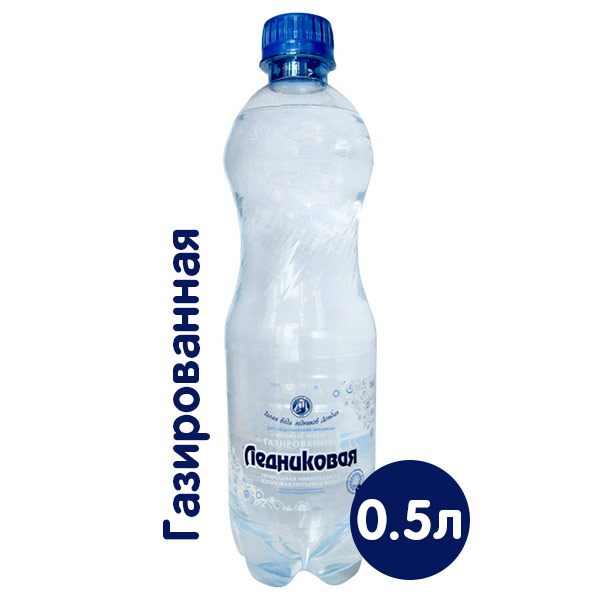 Вода Ледниковая минеральная 0.5 литра, газ, пэт, 12 шт. в уп.
