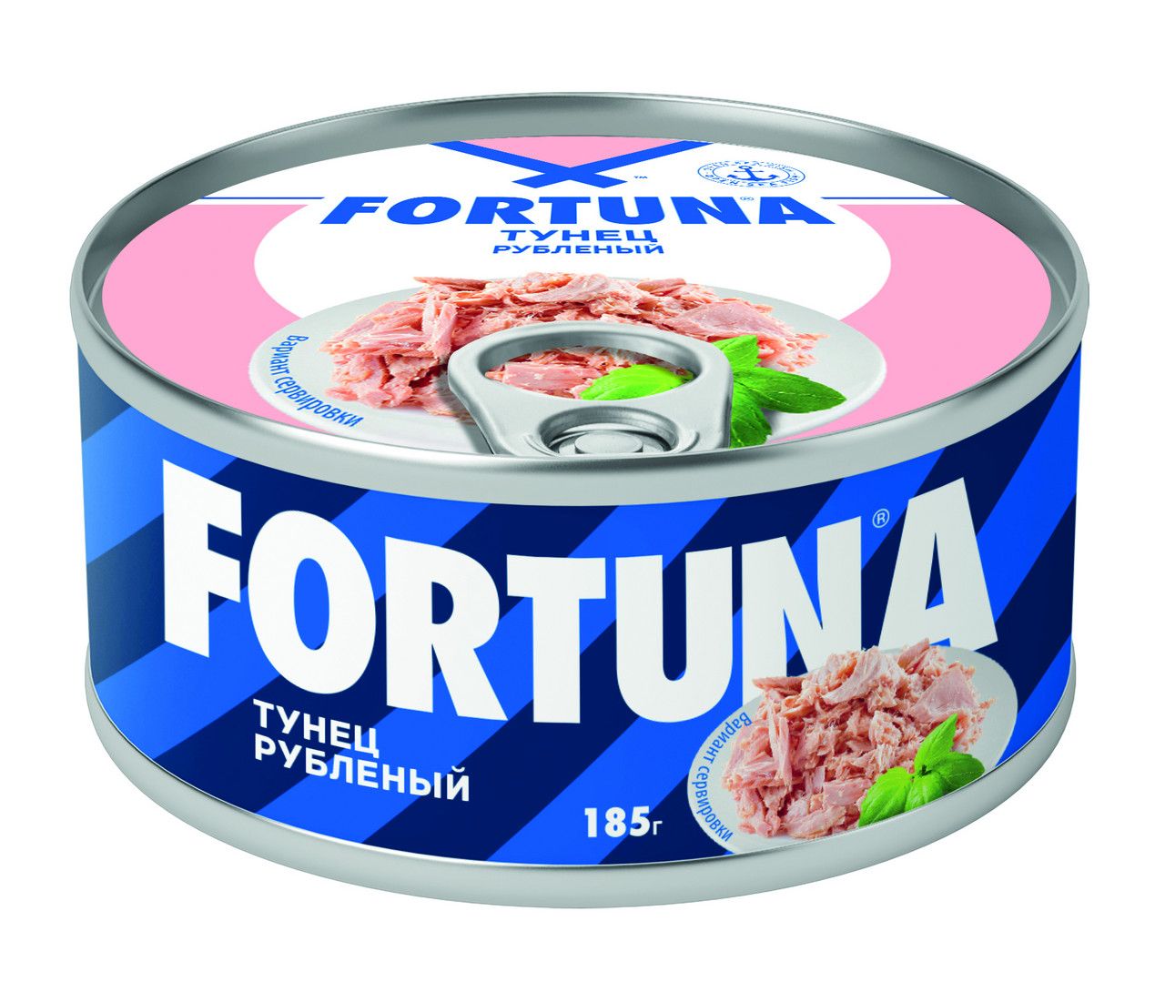 Тунец полосатый Fortuna рубленый в собственном соку, 185г х 24 шт.