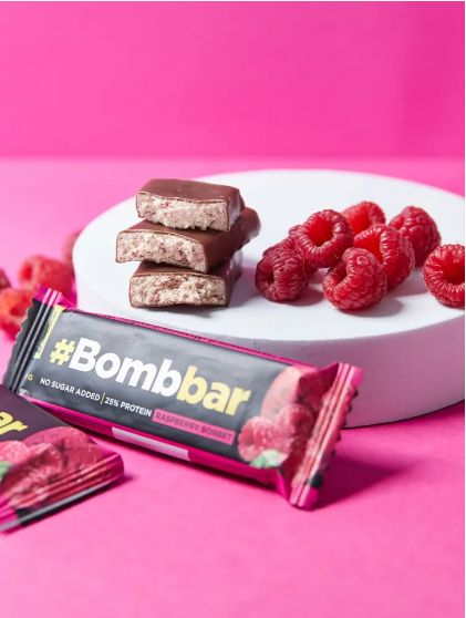 Bombbar Протеиновые батончики в шоколаде без сахара Малиновый сорбет, 30шт х 40г