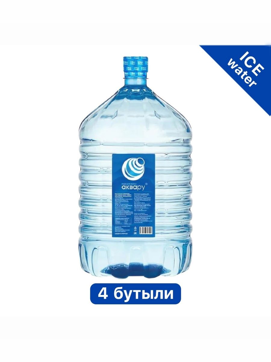 Вода питьевая Аквару 19 л негазированная (бутыль одноразовая 4 шт.)