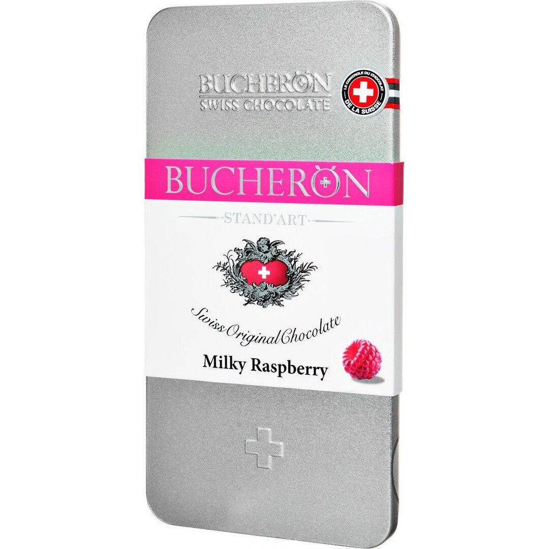 Шоколад Bucheron молочный с кусочками малины, 100г х 10шт.