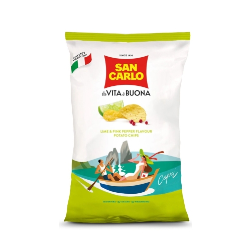 Чипсы картофельные San Carlo ("Сан Карло") - лайм-перец 150 г