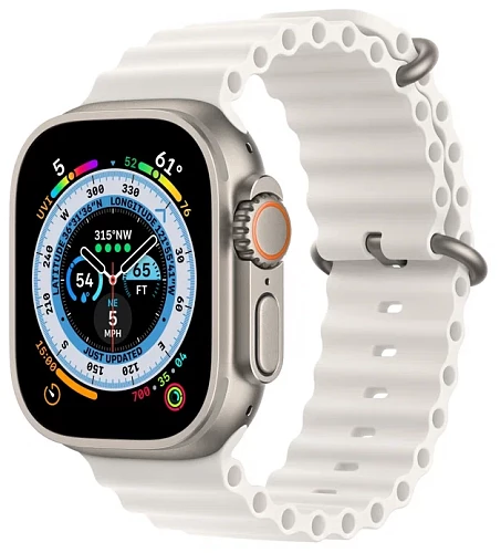 Умные часы Apple Watch Ultra 49 мм Titanium Case with Ocean Band (49mm, Белый, One size)