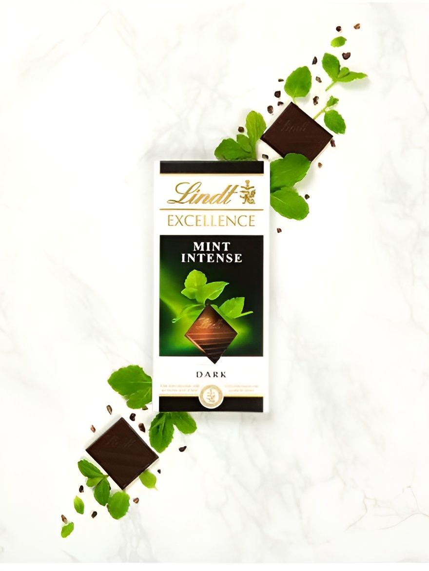 Шоколад темный Lindt Excellence Intense Mint (100 гр). Набор 20 шт.
