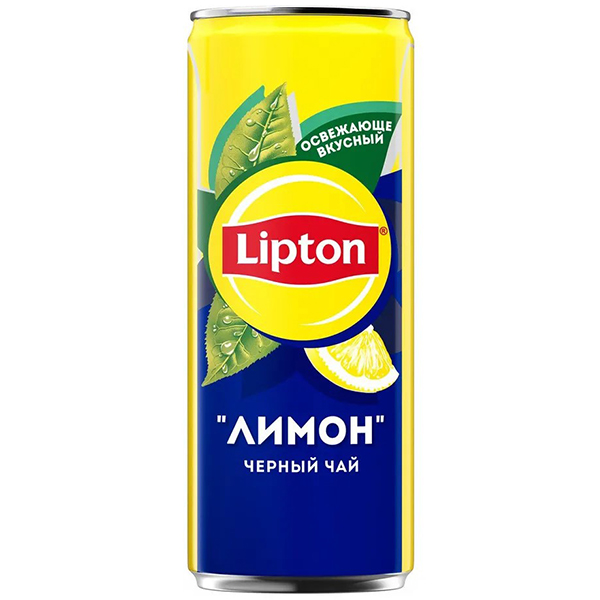 Холодный Чай Lipton / Липтон Лимон 0.25 литра, ж/б, 12 шт. в уп.